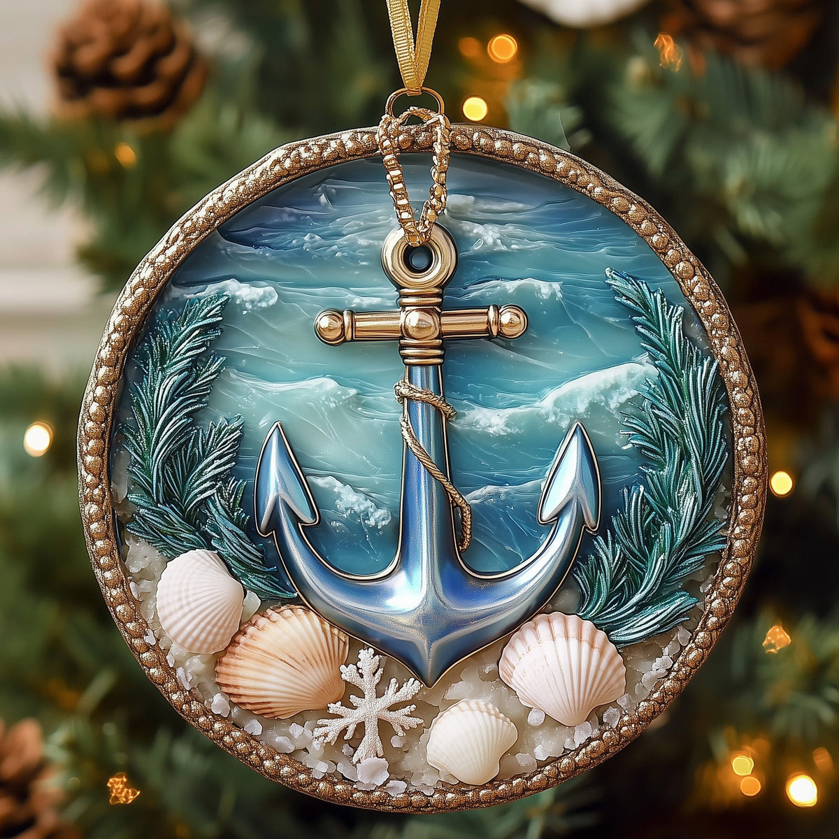 Nautical Anchor Mica Ornament GFSPNL10