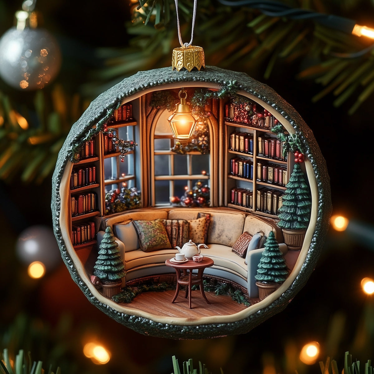 Reading Nook Ceramic Ornament GFSPNT25