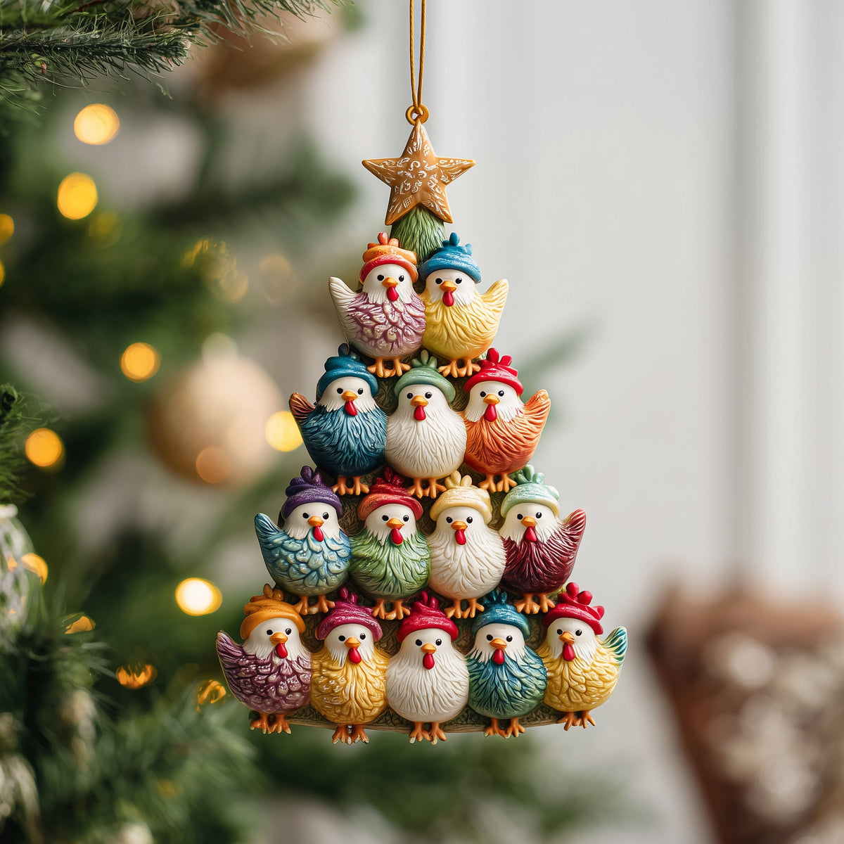 Chicken Mica Ornament GFSPTP22