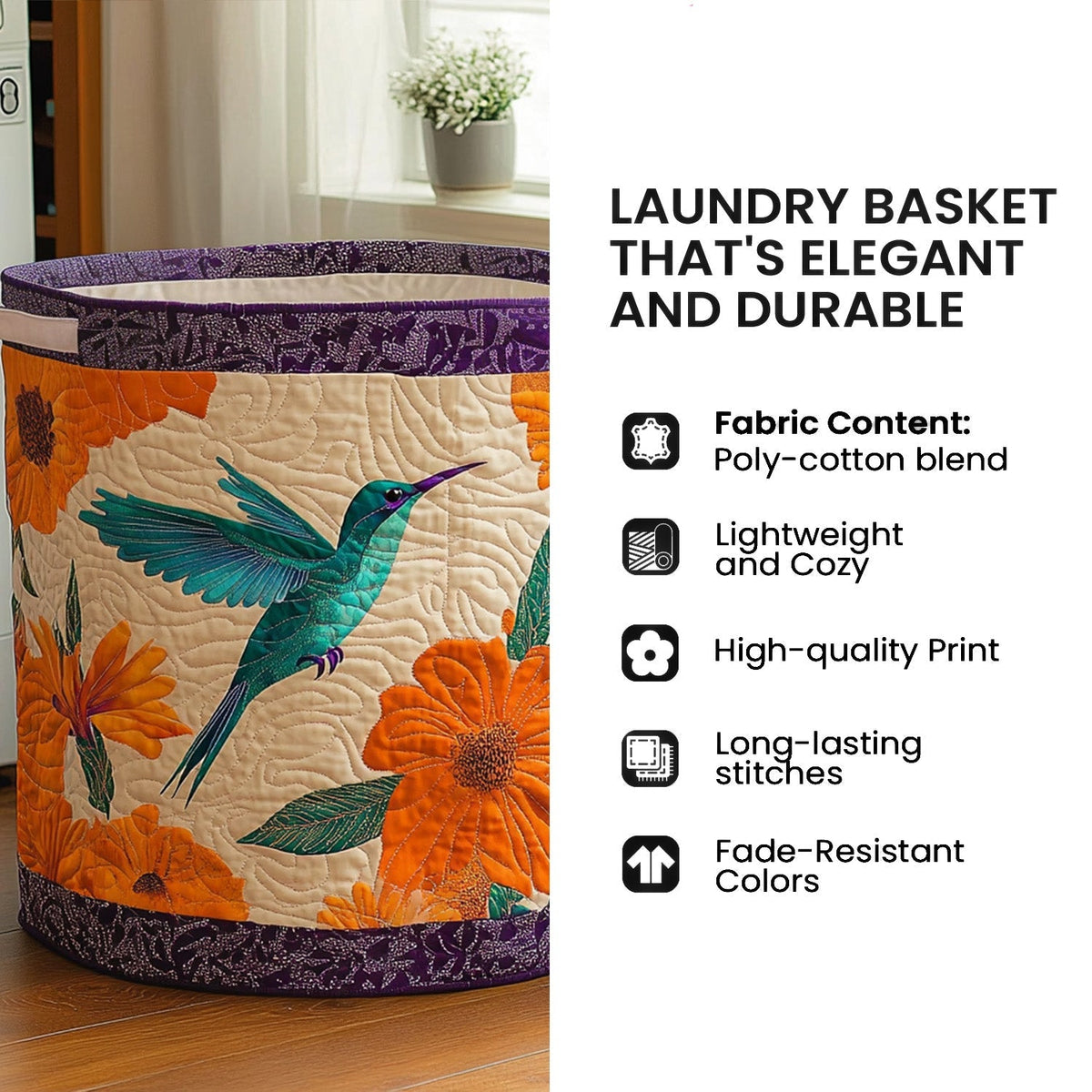Good Shepherd Embrace Quilted Laundry Basket GFTOHNL1426