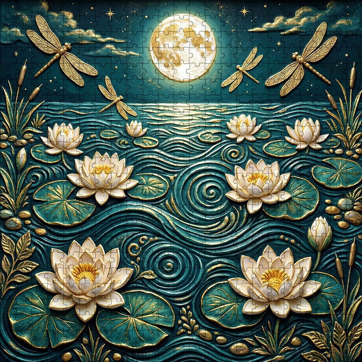 Moonlit Lotus Jigsaw Puzzles GFTOQM3440