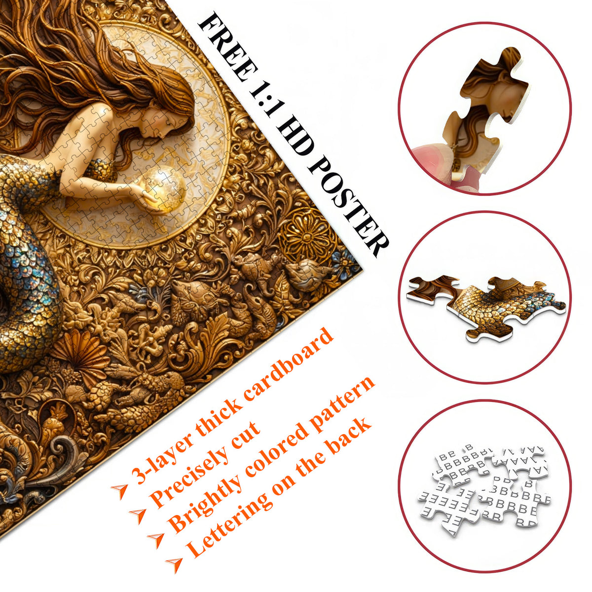 Emerald Mermaid Jigsaw Puzzles GFTOMA9977
