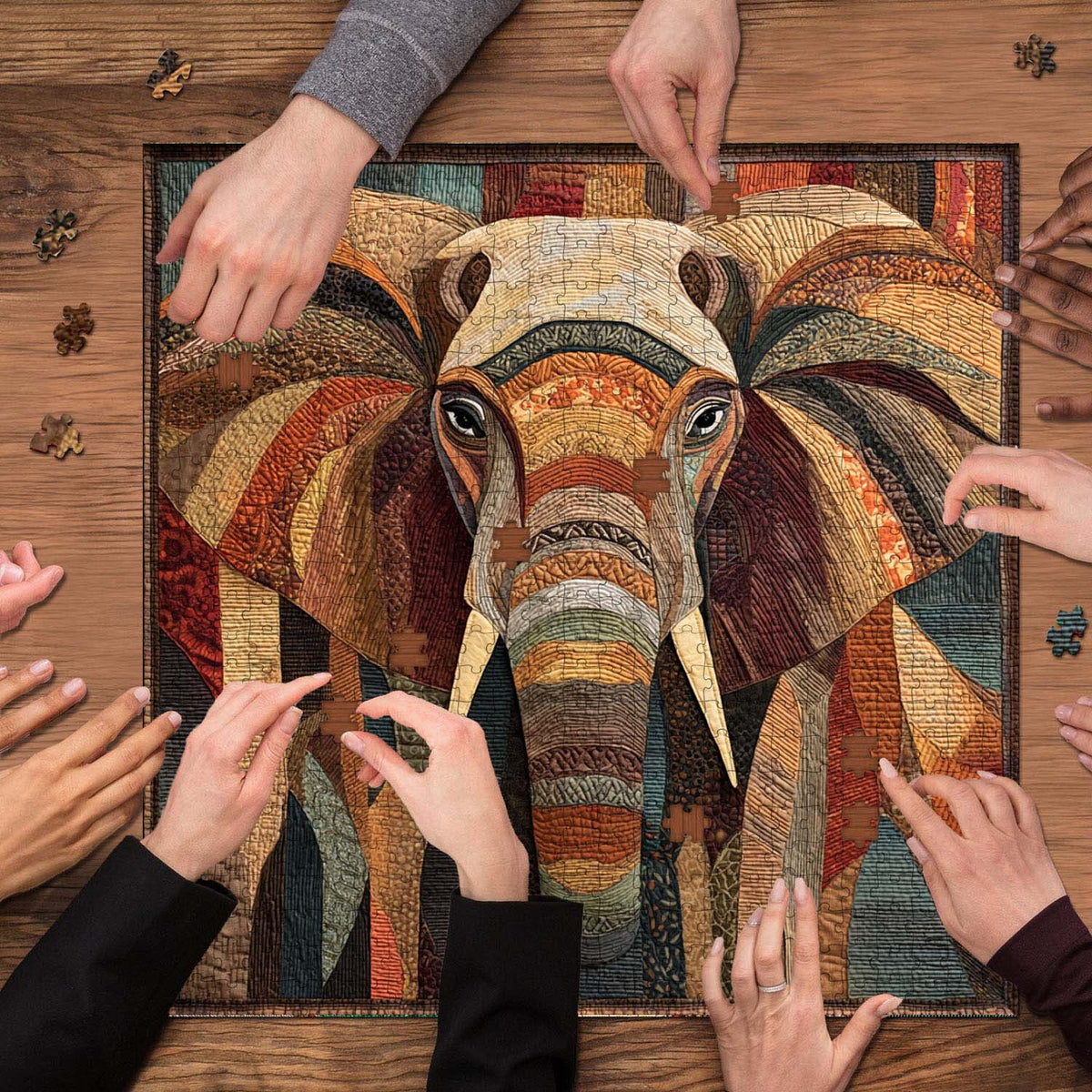 Patchwork Elephant Jigsaw Puzzles GFTOHD14227