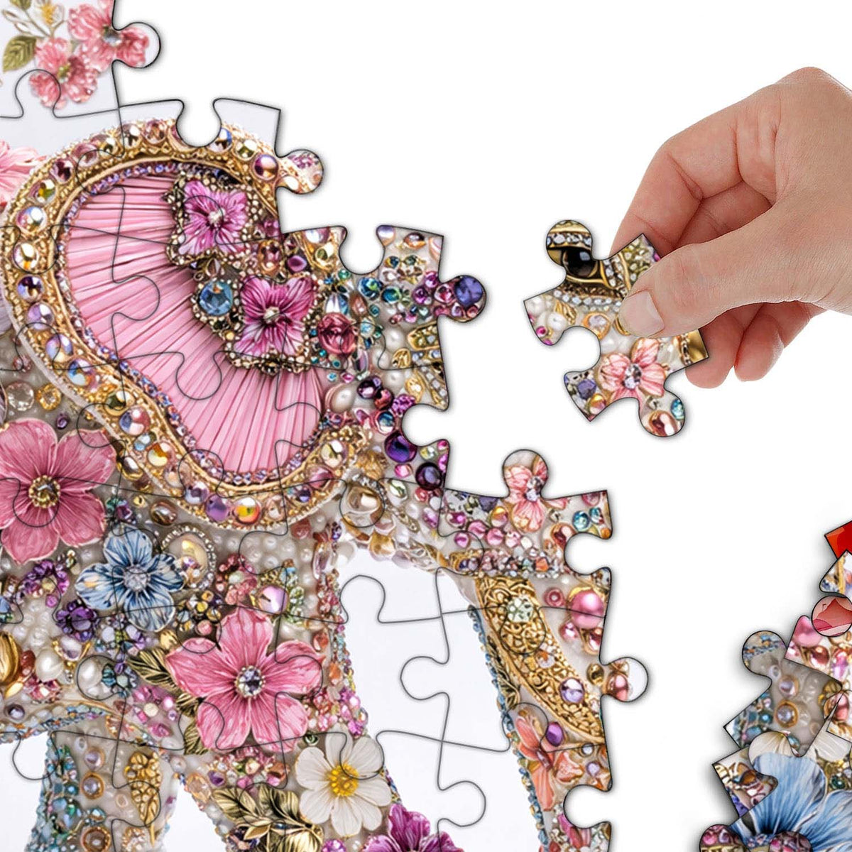 Jeweled Floral Elephant Jigsaw Puzzles GFTOHD14228