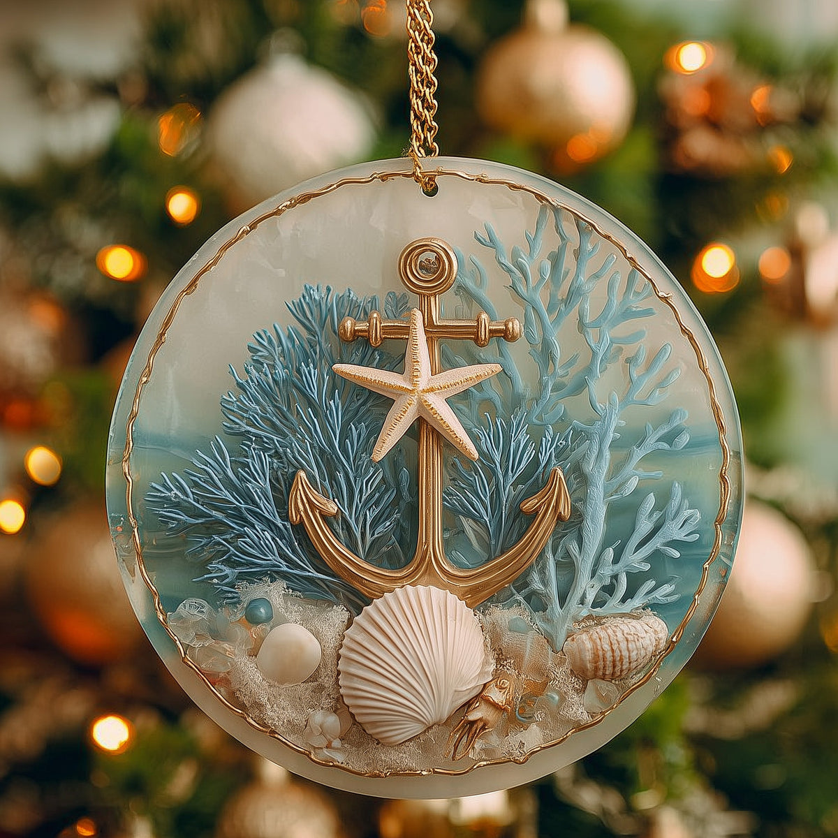 Nautical Anchor Mica Ornament GFSPNL04