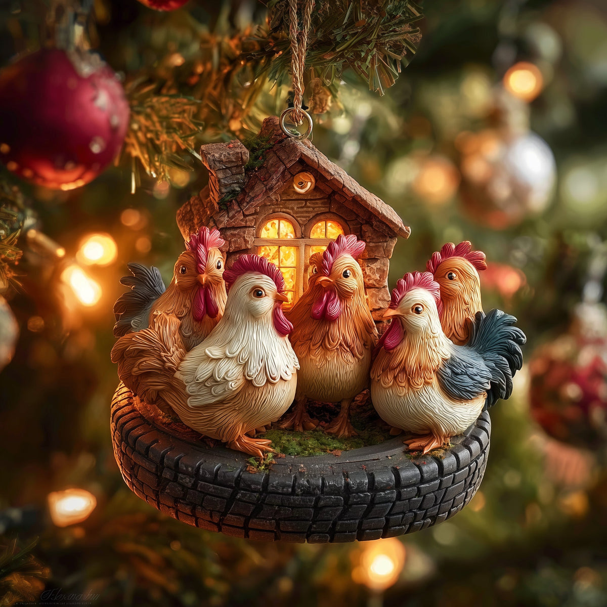 Vintage Farmhouse Mica Ornament GFSPNL17