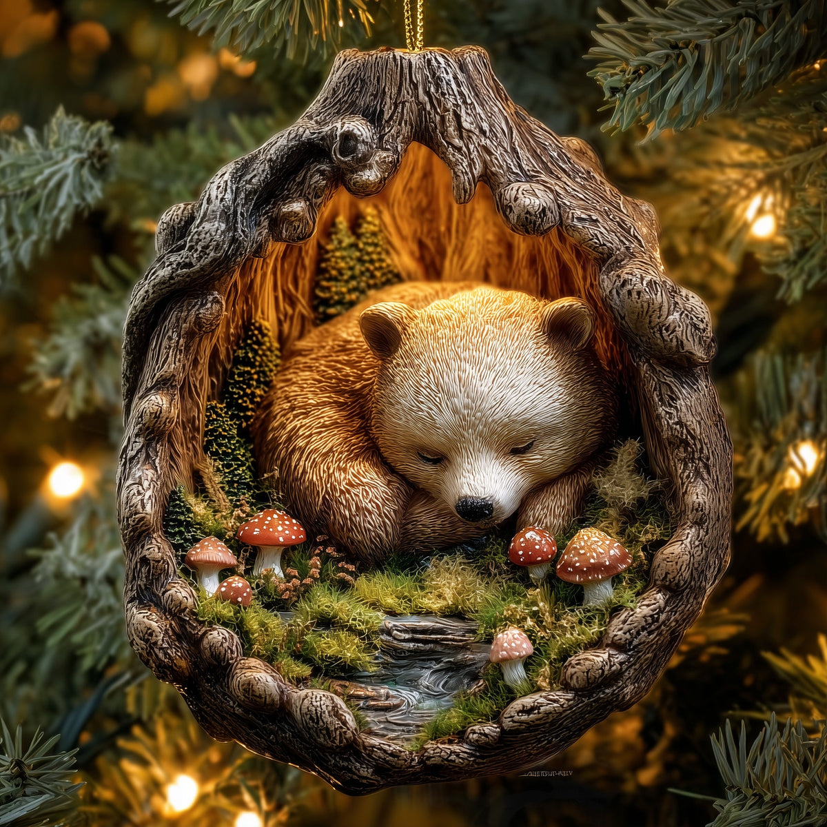 Sleeping Bear Ceramic Ornament GFSPNL40