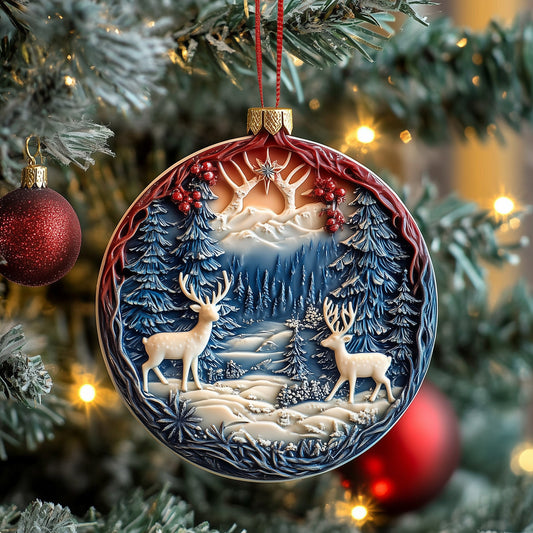 Snowy Village Ceramic Ornament GFSPNT17