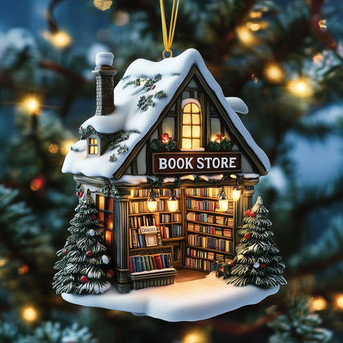 Cozy Bookshop Ceramic Ornament GFSPNT20