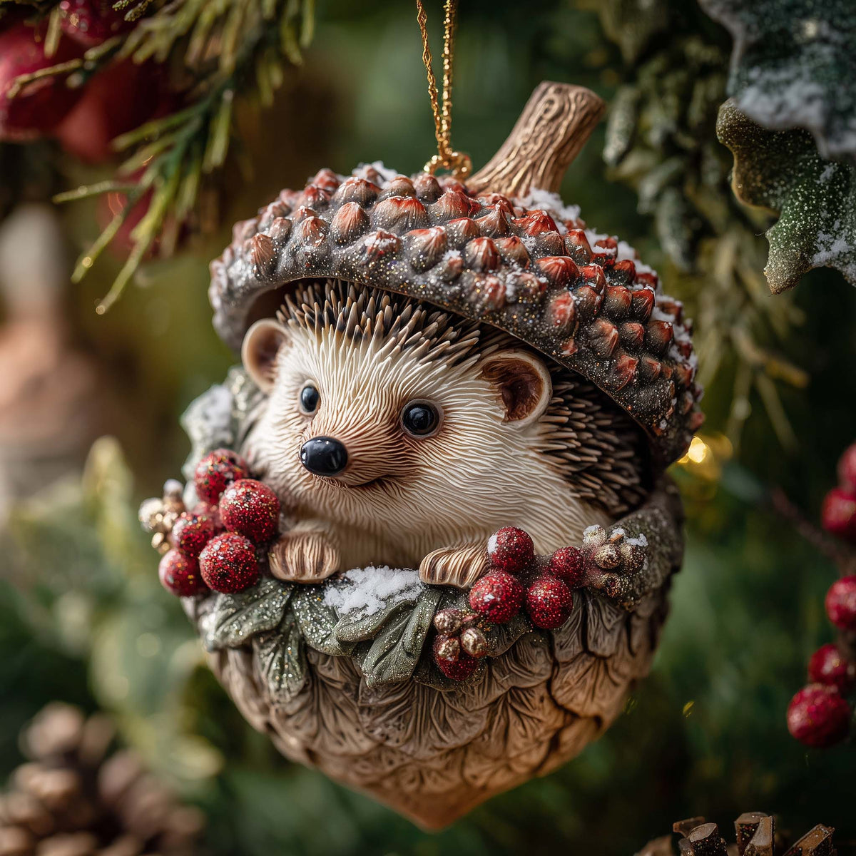Charming Hedgehog Christmas Ornament GFSPTP37