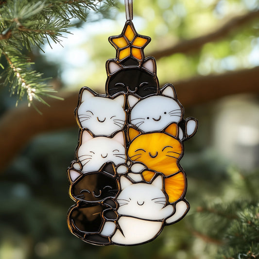 Happy Cat Stained Glass Suncatcher GFTOAB3859