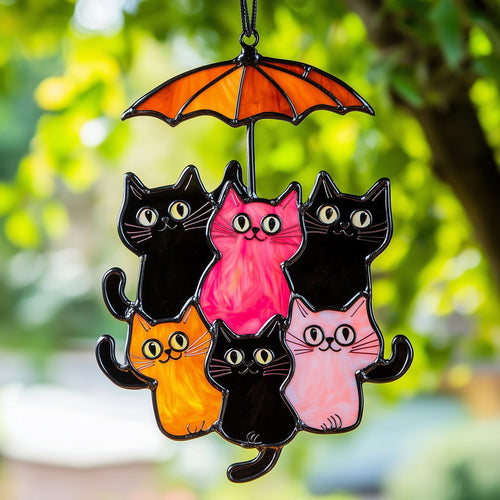 Cat Stained Glass Suncatcher GFTOAB3861