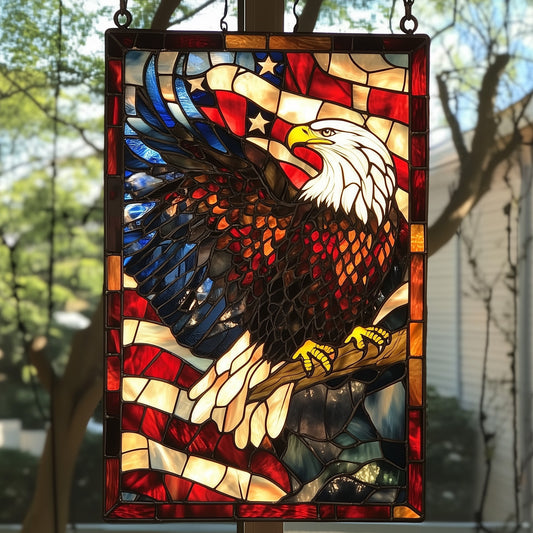 Patriotic Bald Eagle Window Hanging Suncatcher GFTOAB4192