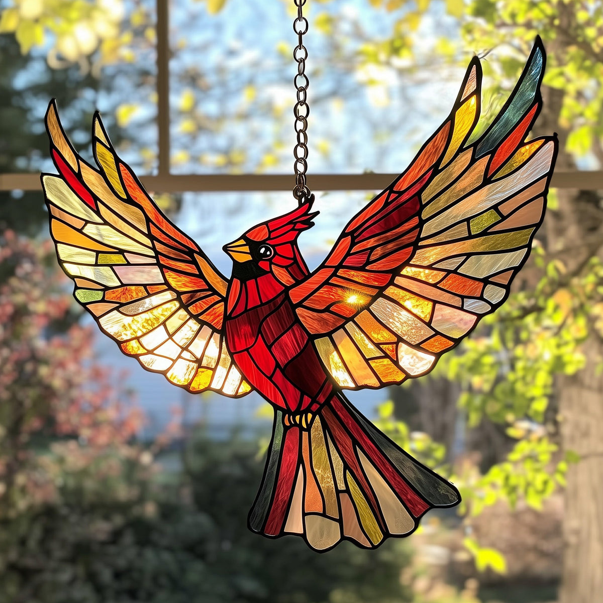 Stunning Cardinal Window Hanging Suncatcher GFTOAB4424