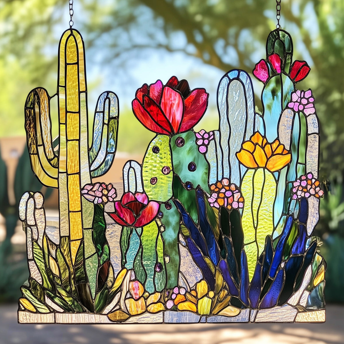 Blooming Cactus Window Hanging Suncatcher GFTOAB4760