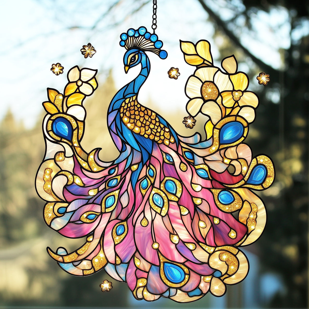Charming Peacock Window Hanging Suncatcher GFTOAB4832