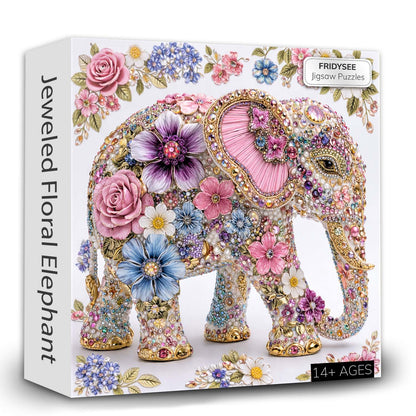 Jeweled Floral Elephant Jigsaw Puzzles GFTOHD14228
