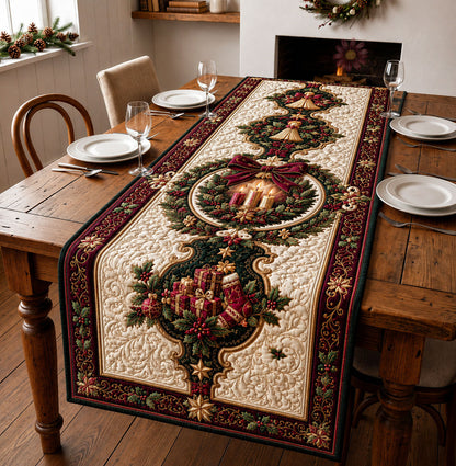 Candlelight Holiday Wreath Quilted Table Runner GFTOHNL2447
