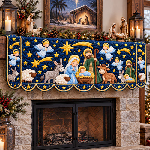 Angels Of Bethlehem Quilted Mantel Scarf GFTOHNL4714
