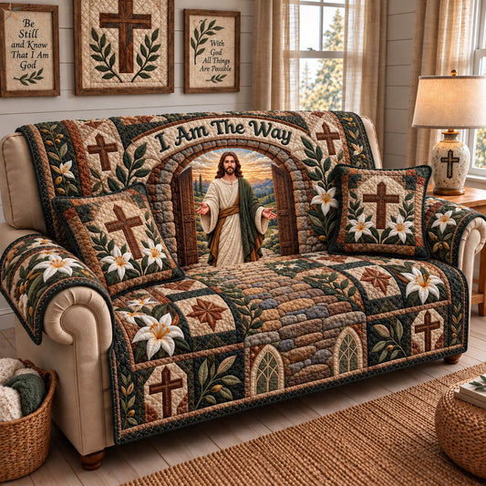 Jesus I Am The Way Quilted Sofa Cover GFTOHNL4765