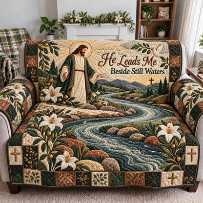 Jesus Beside Still Waters Quilted Sofa Cover GFTOHNL4766