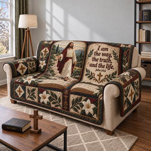 Jesus The Way Truth And Life Quilted Sofa Cover GFTOHNL4767