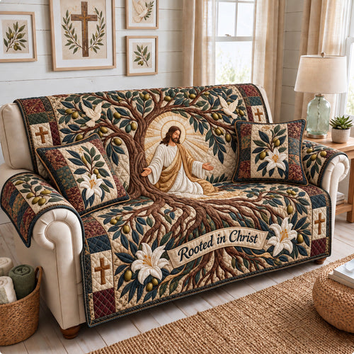 Rooted In Christ Quilted Sofa Cover GFTOHNL4768