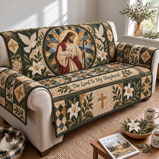 Jesus The Good Shepherd Quilted Sofa Cover GFTOHNL4769