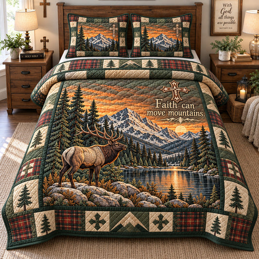 Faith Can Move Mountains 3-Piece Quilted Bedding Set GFTOHNL4814