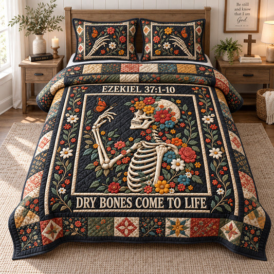 Dry Bones Come To Life 3-Piece Quilted Bedding Set GFTOHNL4816