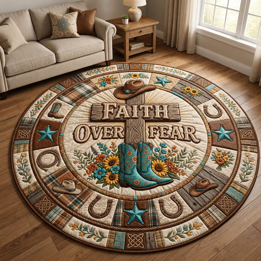 Faith Over Fear Quilted Round Mat GFTOLAN1162