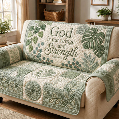 Monstera Psalm 46 1  Quilted Sofa Cover GFTOLAN468
