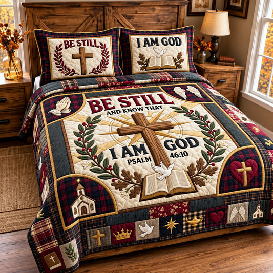 Be Still God 3-Piece Quilted Bedding Set GFTOMA15242