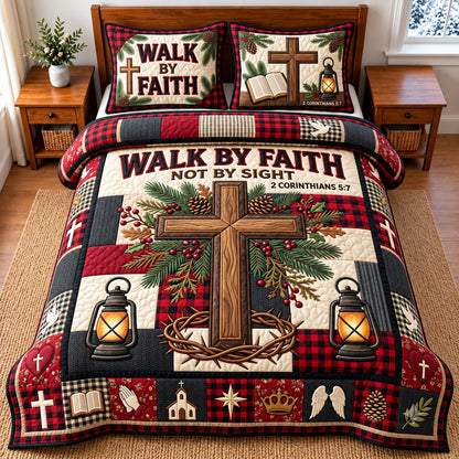 Faith Cross 3-Piece Quilted Bedding Set GFTOMA15245