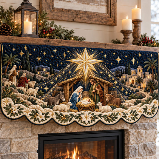 Bethlehem Star Quilted Mantel Scarf GFTOMA15491