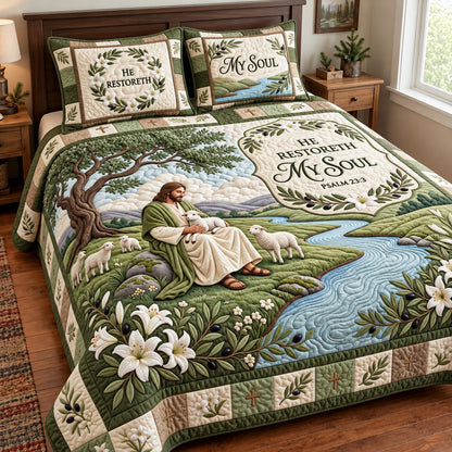 Peaceful Grace 3-Piece Quilted Bedding Set GFTOMA15558