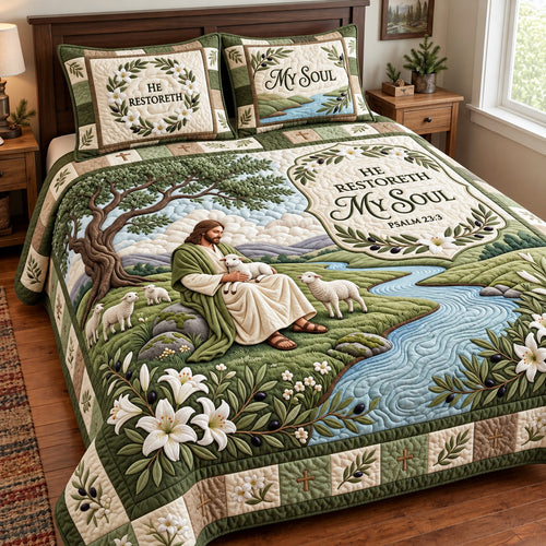 Peaceful Grace 3-Piece Quilted Bedding Set GFTOMA15558