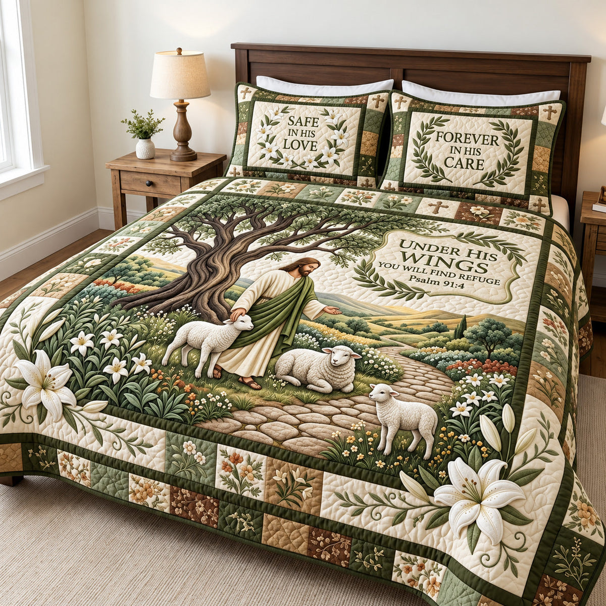Living Water 3-Piece Quilted Bedding Set GFTOMA15560
