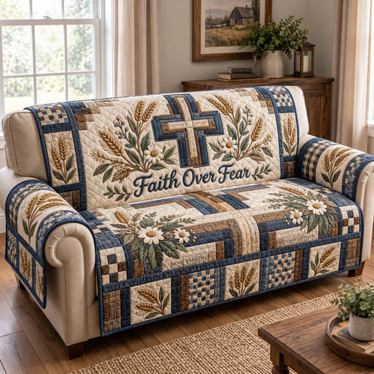 Christian Faith Quilted Sofa Cover GFTONMU3630