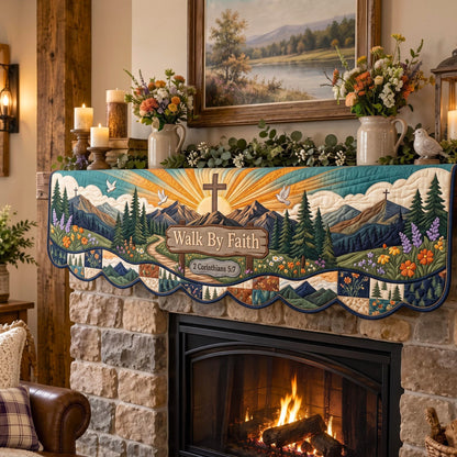 Christian Faith Quilted Mantel Scarf GFTONMU3634