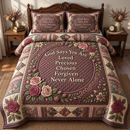 Floral Bible 3-Piece Quilted Bedding Set GFTONMU3658