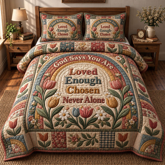 Floral Bible 3-Piece Quilted Bedding Set GFTONMU3660