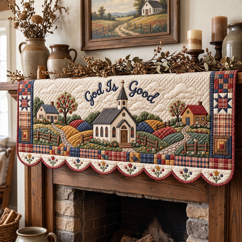 Christian Faith Quilted Mantel Scarf GFTONMU3662
