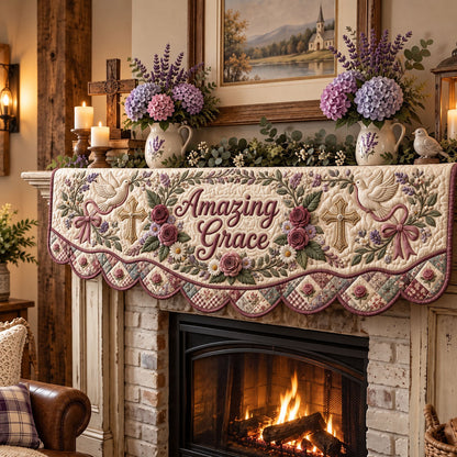 Christian Faith Quilted Mantel Scarf GFTONMU3663