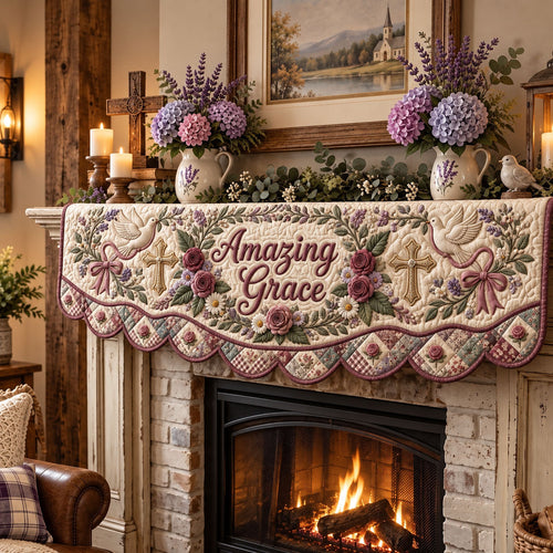 Christian Faith Quilted Mantel Scarf GFTONMU3663