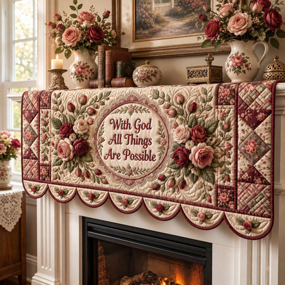Christian Faith Quilted Mantel Scarf GFTONMU3664