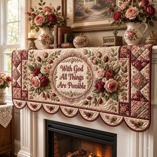 Christian Faith Quilted Mantel Scarf GFTONMU3664
