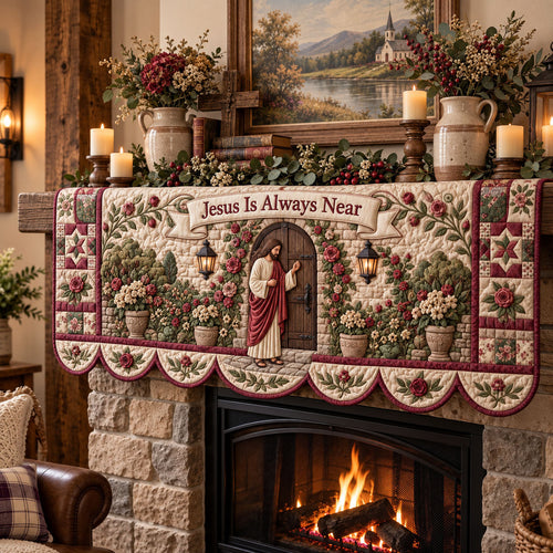Christian Faith Quilted Mantel Scarf GFTONMU3671