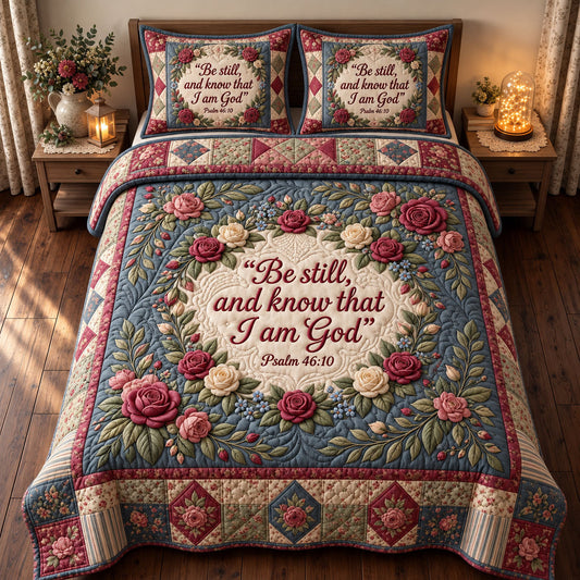 Floral Bible 3-Piece Quilted Bedding Set GFTONMU3689