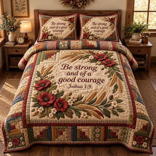 Floral Bible 3-Piece Quilted Bedding Set GFTONMU3695